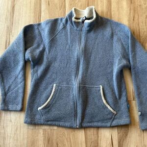 Kuhl Alfpaca Fleece Womens  Blue Full Zip Mock Neck Sweater Jacket